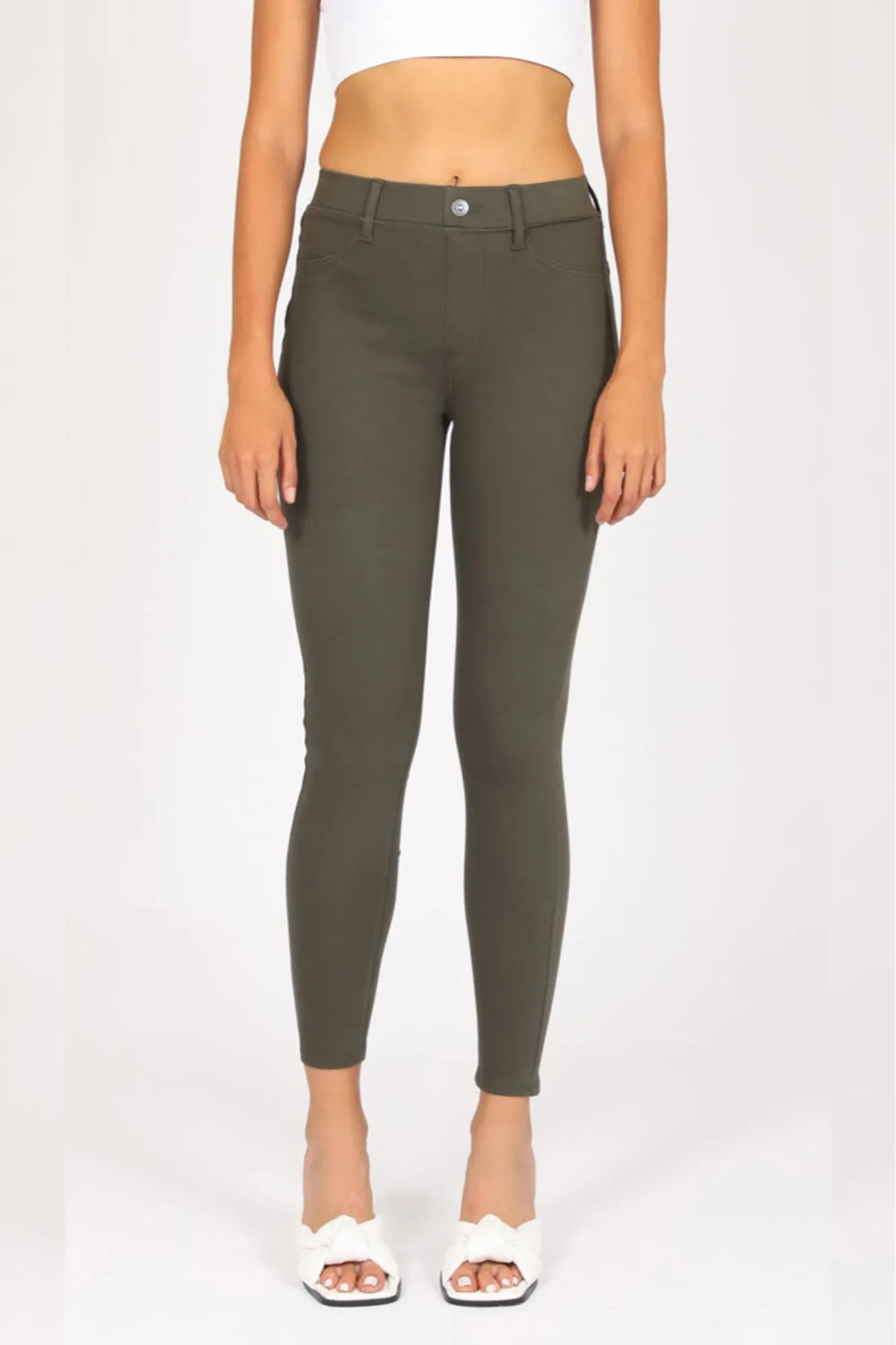 4 Way Stretch Jegging - Olive Leaf