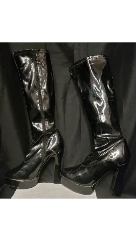 5" ChaCha -- Women's Platform Dress Boot -- Black Patent
