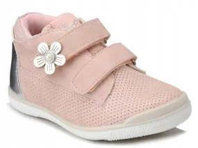 AC Girls' Light Pink Sneakers with Silver Flower | 194/23-P
