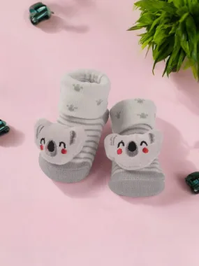 Adorable Baby Socks with 3D Koala Face – Cozy and Soft Design