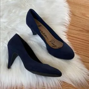 American Rag Womens Felix Fabric Round Toe Classic Pumps 3" Heel Shoe 10 M Blue