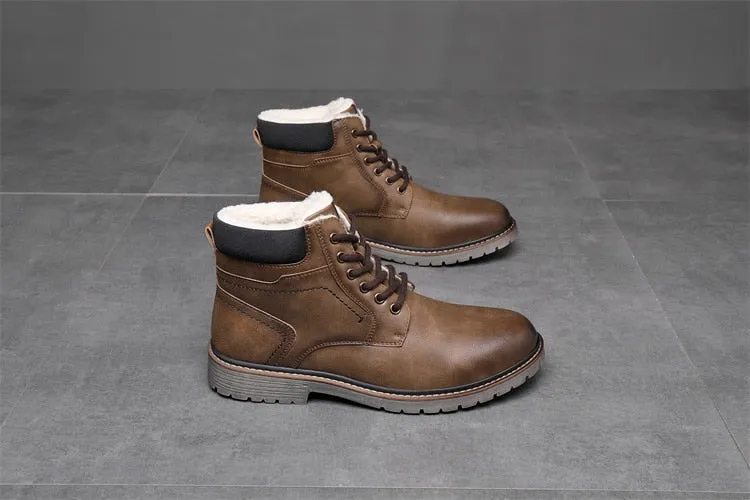 Angelo Ricci™ Designer Handmade Faux Fur Leather Winter Boots