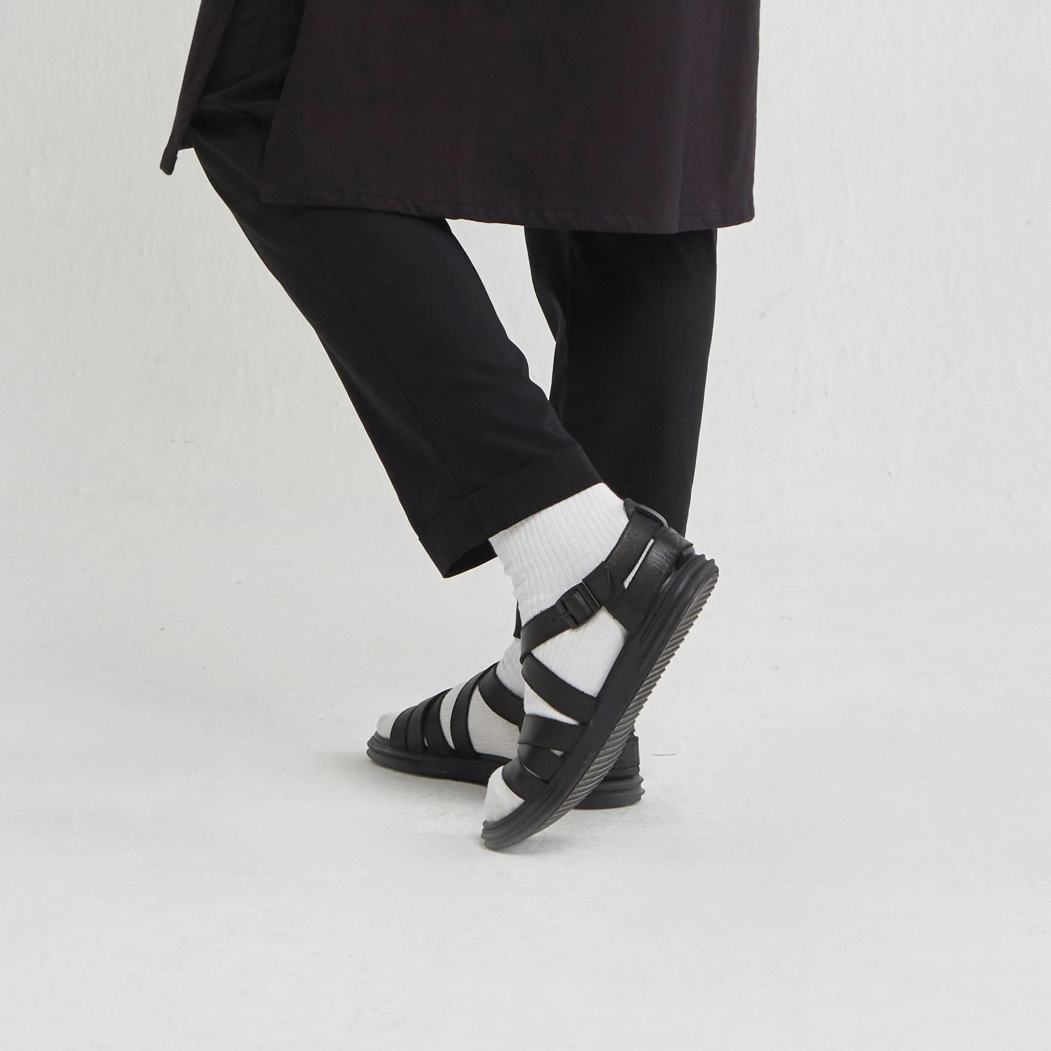 ANSON LEATHER SANDALS BLACK