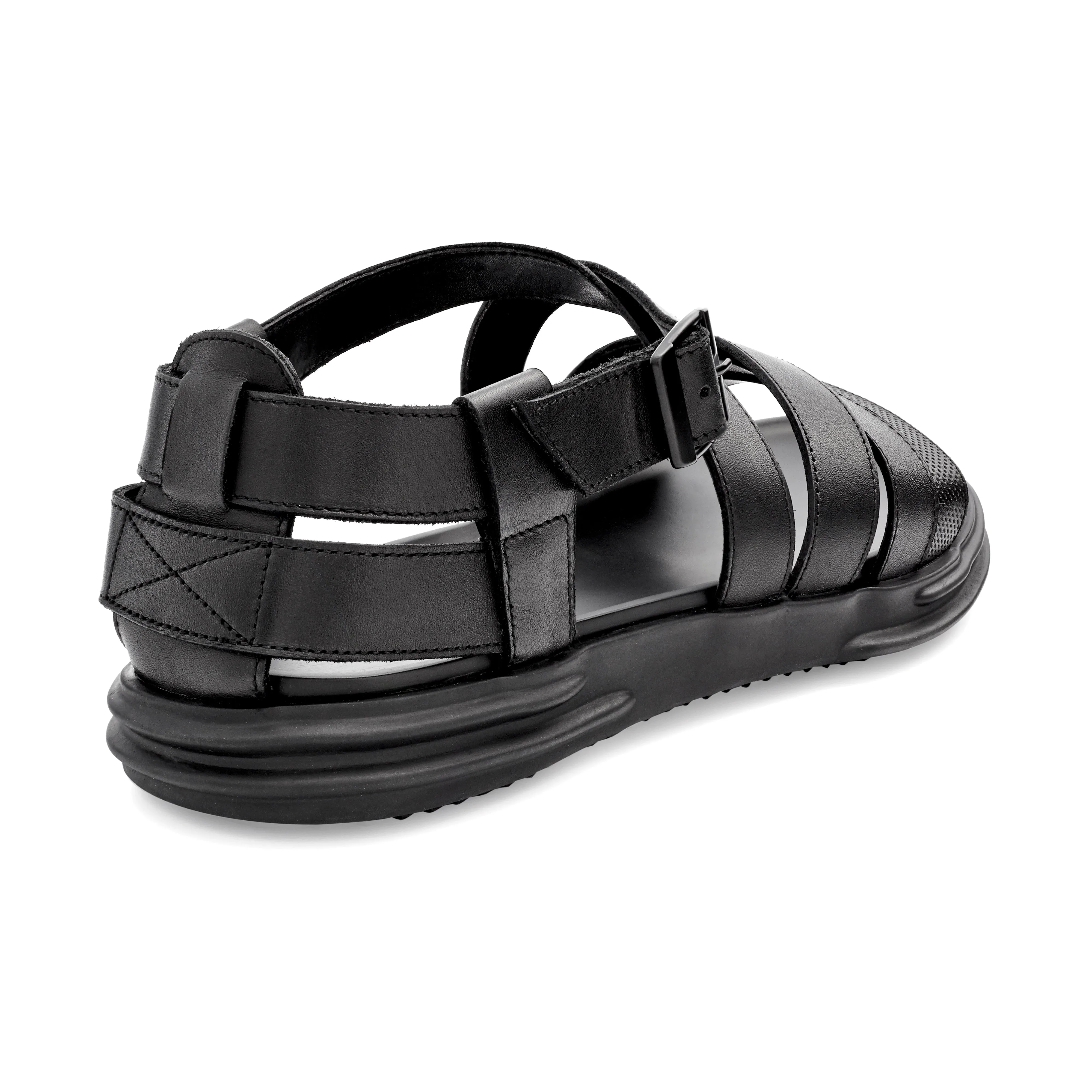 ANSON LEATHER SANDALS BLACK