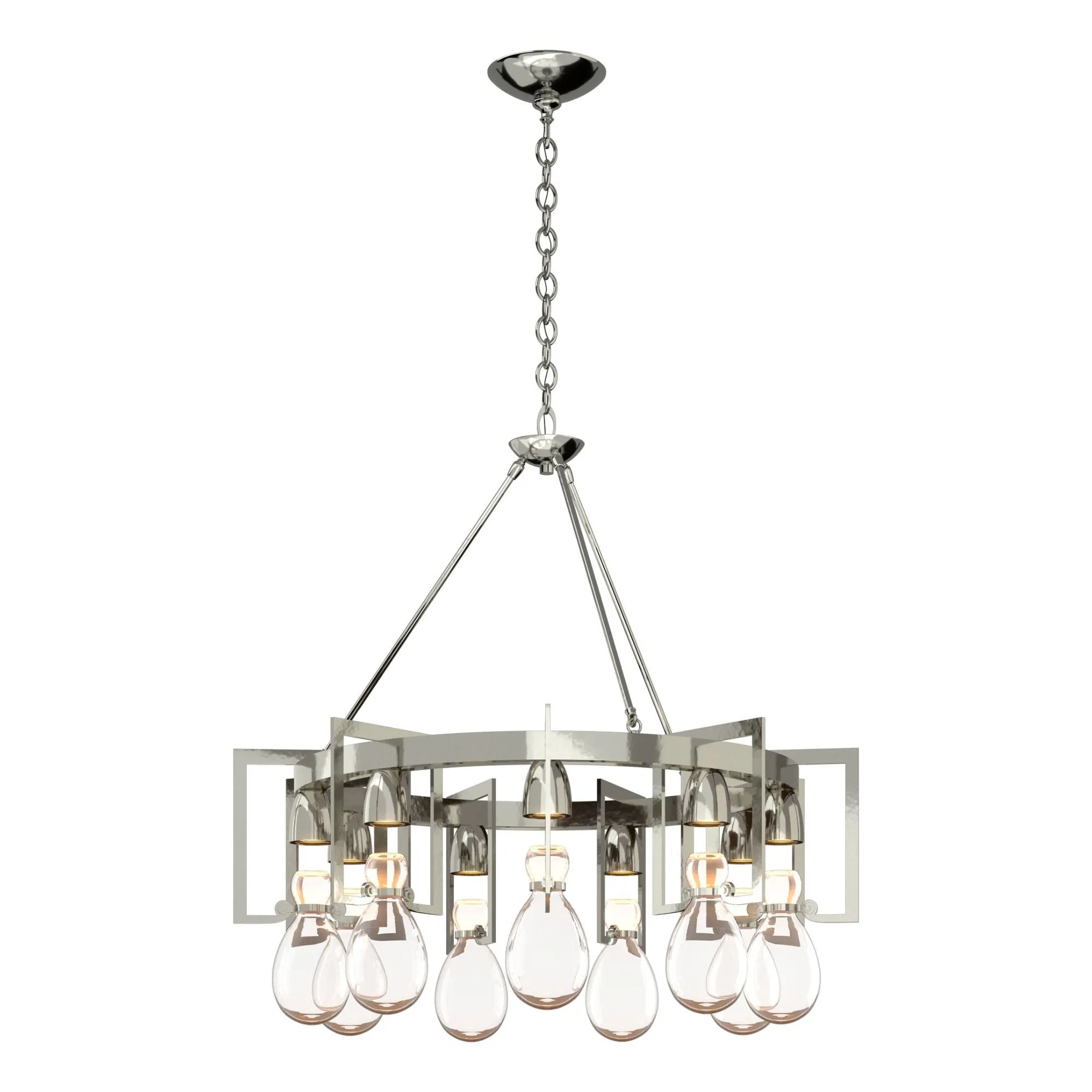 Apothecary Circular Chandelier 9-Light Clear Glass (ZM) in Sterling