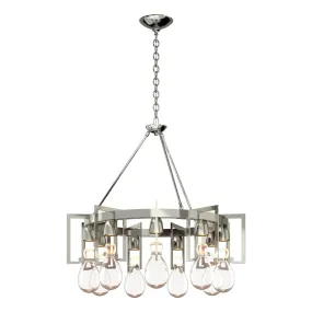 Apothecary Circular Chandelier 9-Light Clear Glass (ZM) in Sterling