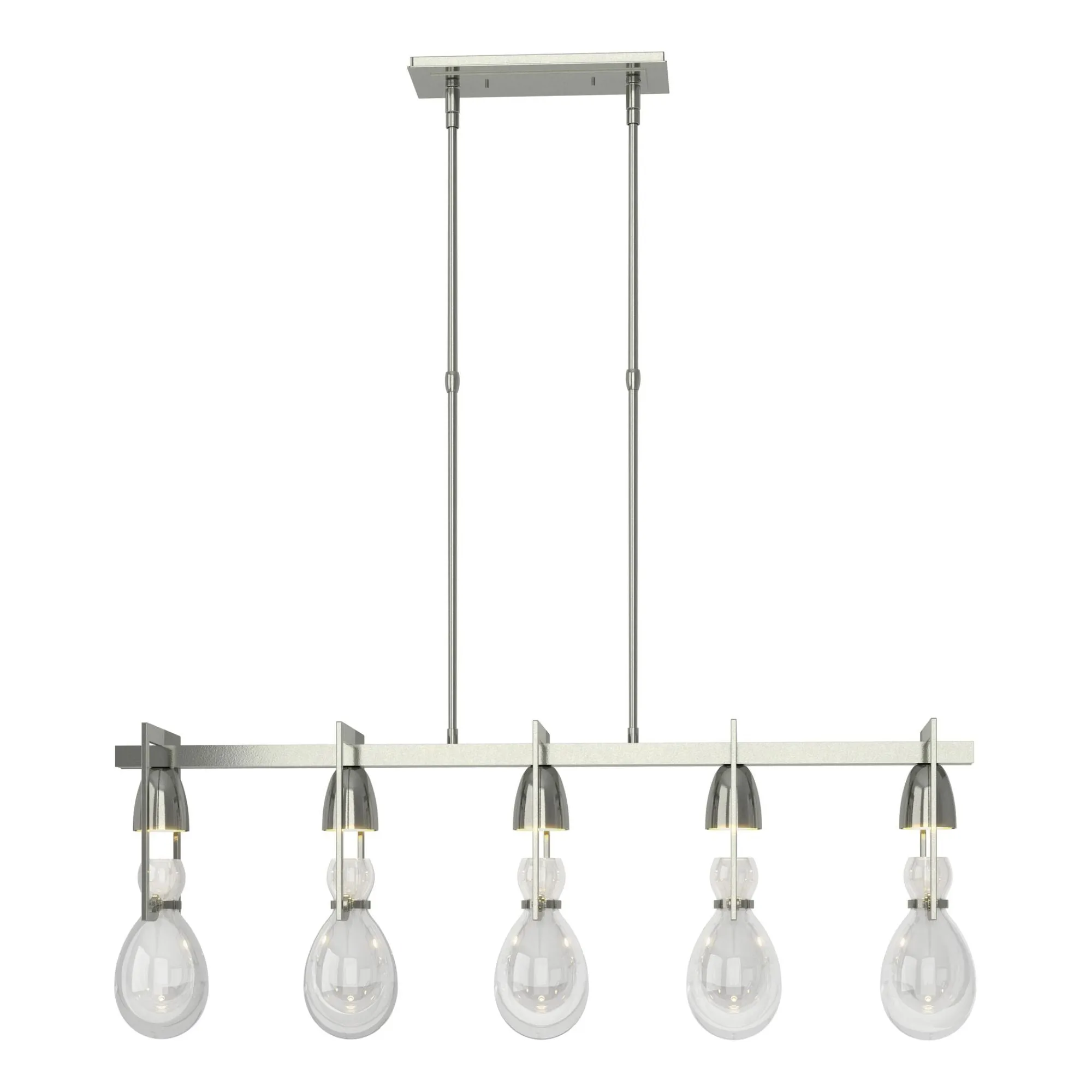 Apothecary Pendant 5-Light Clear Glass (ZM) in Sterling