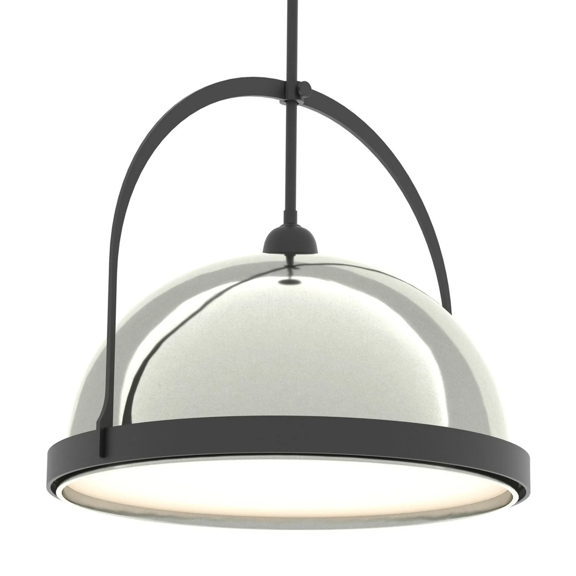Atlas Large Pendant 1-Light Sterling Accent in Black