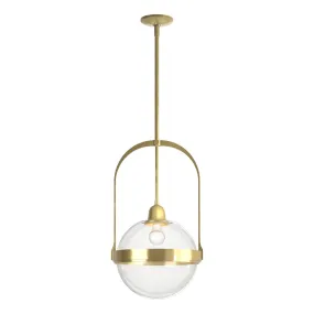 Atlas Pendant 1-Light Clear Glass (ZM) in Modern Brass