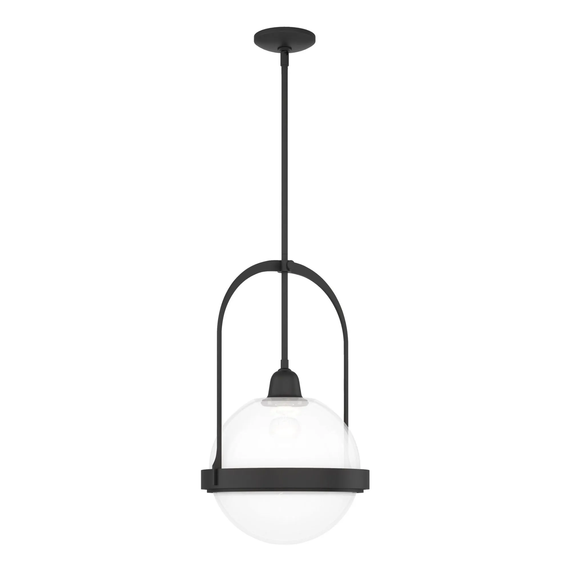 Atlas Pendant 1-Light Opaline Glass (WF) in Black
