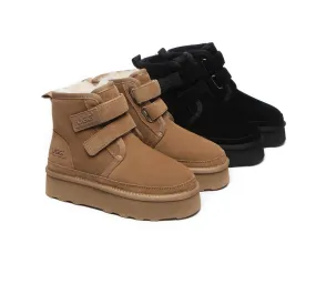 Australian Shepherd Hook and Loop Platform Ugg Boots Women Vigour