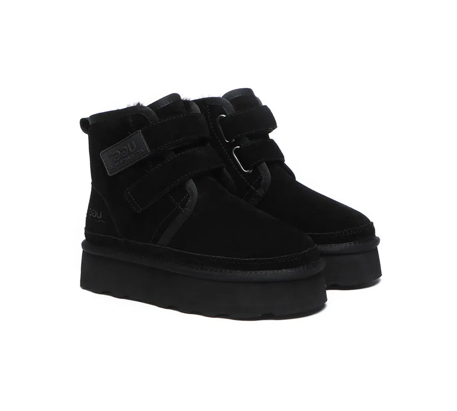 Australian Shepherd Hook and Loop Platform Ugg Boots Women Vigour