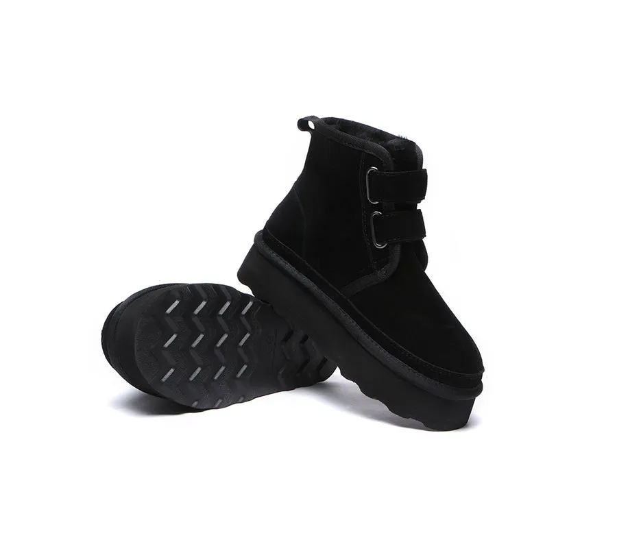 Australian Shepherd Hook and Loop Platform Ugg Boots Women Vigour