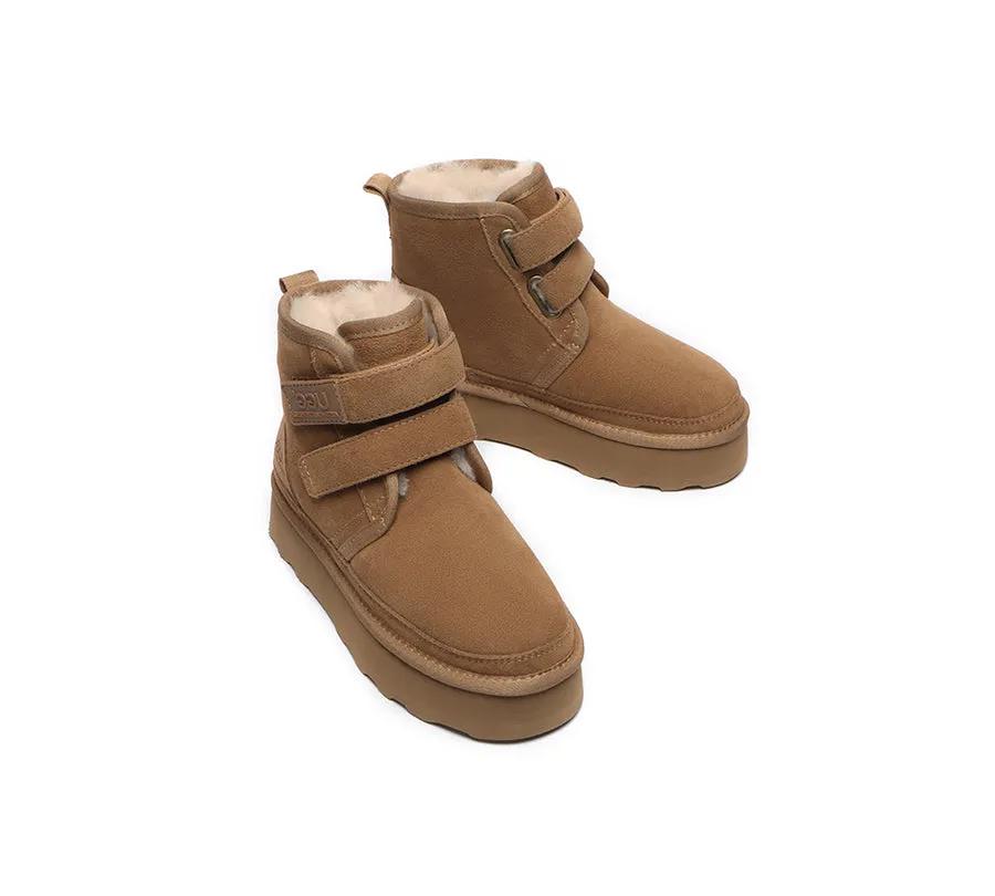 Australian Shepherd Hook and Loop Platform Ugg Boots Women Vigour