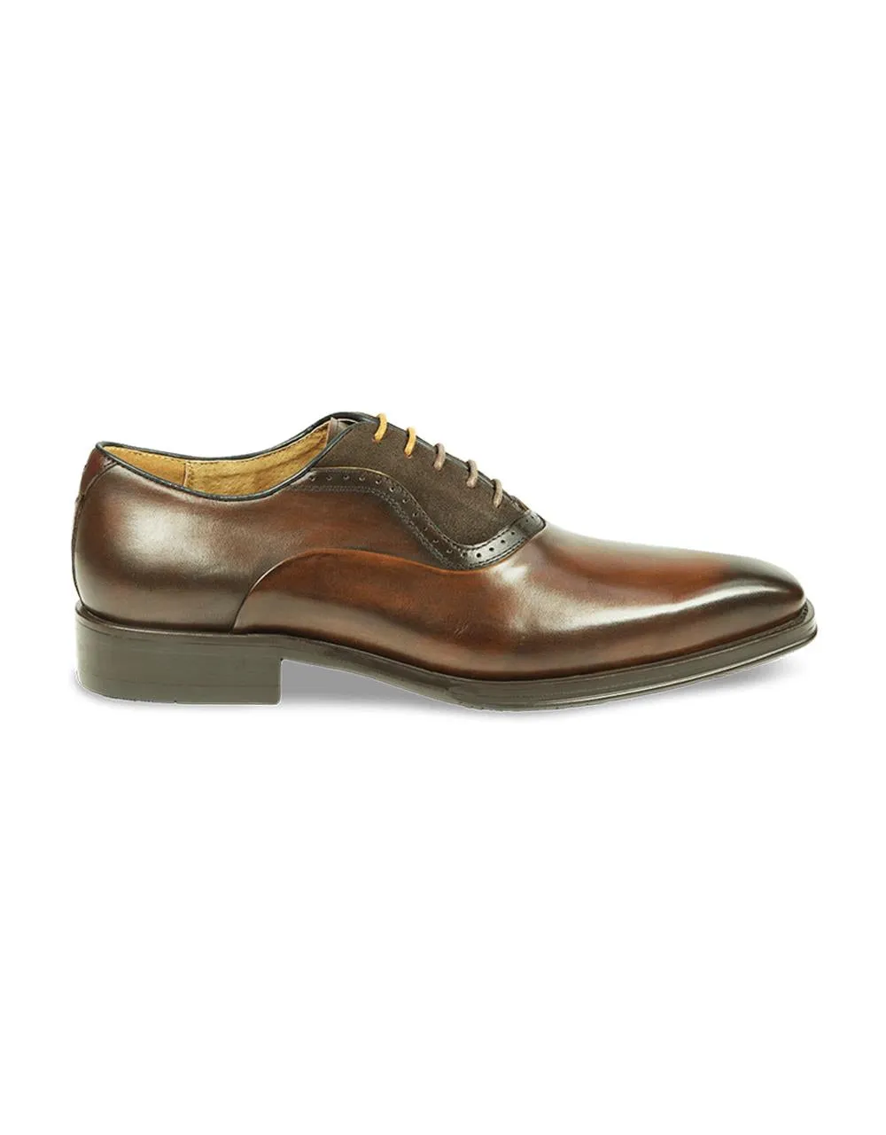 AZOR Mens Semi - Round Genoa Lace Up Shoes Brown UK 7 to UK 12