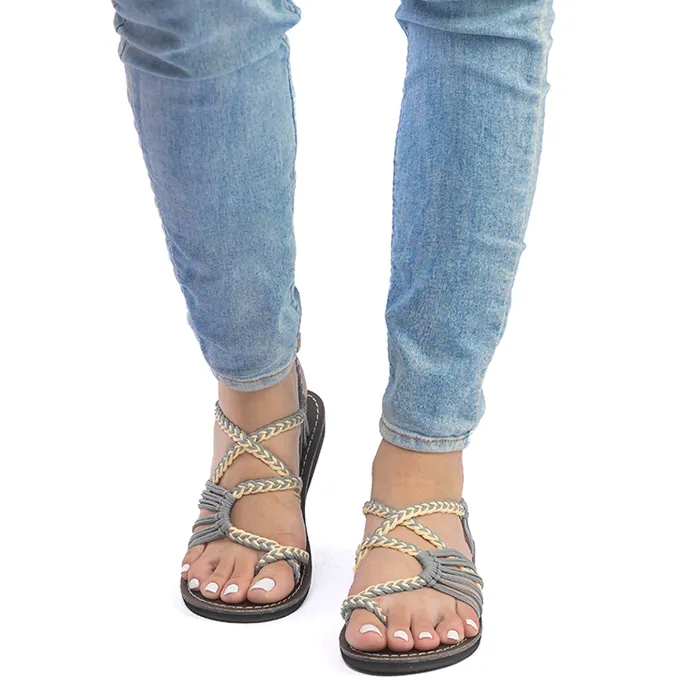 Banyan - Cream Gray Rope Sandals
