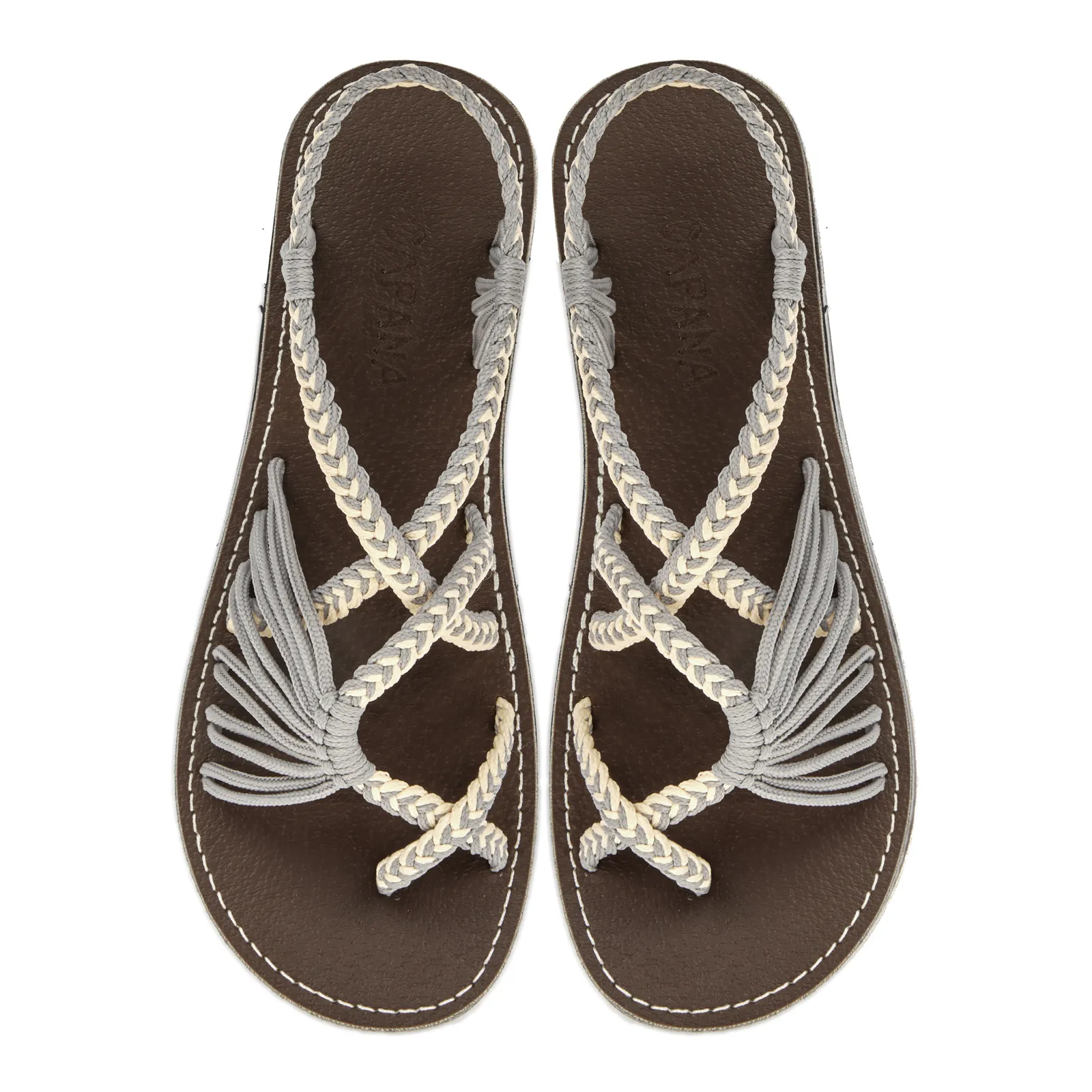 Banyan - Cream Gray Rope Sandals