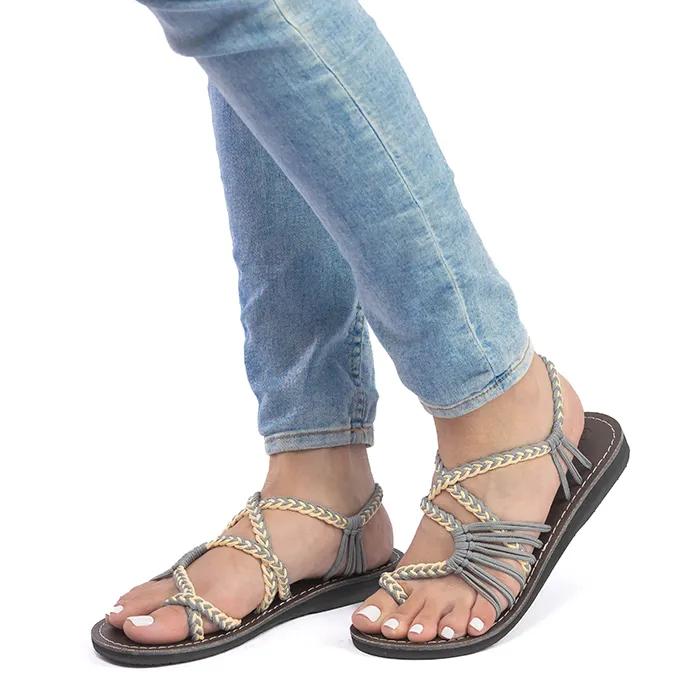 Banyan - Cream Gray Rope Sandals