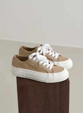 Beige Cotton Canvas Sneakers Beige Cotton Canvas Sneakers