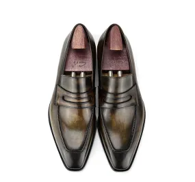 Bespoke Full Grain Calf Leather Men's Penny Loafers