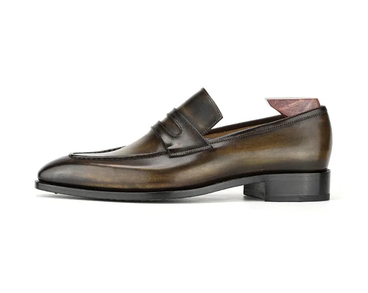 Bespoke Full Grain Calf Leather Men's Penny Loafers