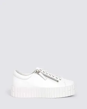 BONGOE PLATFORM SNEAKERS WHITE LEATHER