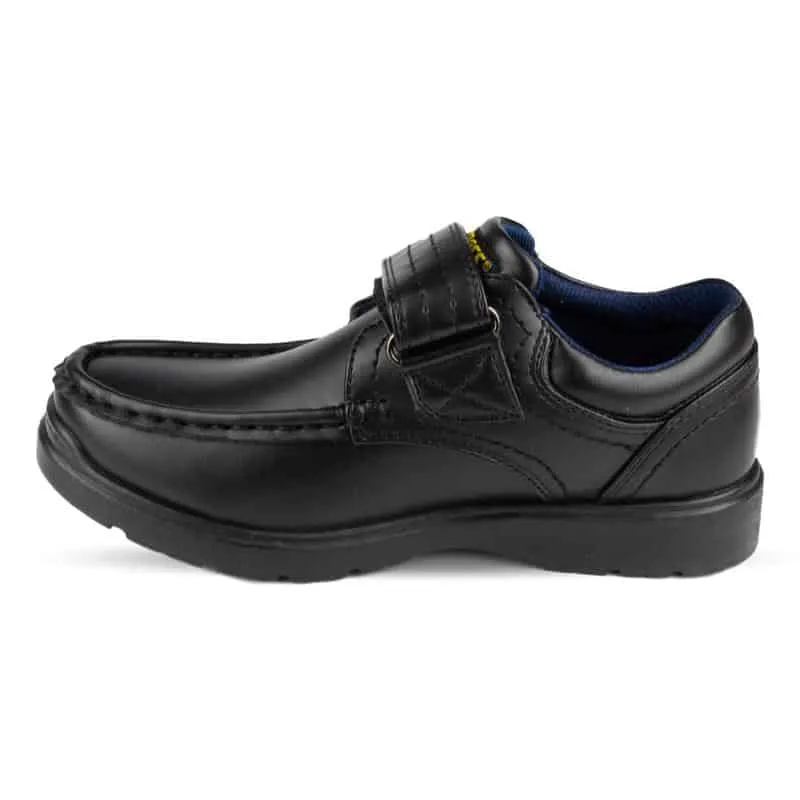 Boys Black Touch Fasten School Shoe