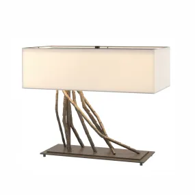 Brindille Table Lamp 2-Light Natural Anna Shade (SF) in Dark Smoke - Center Dimmer