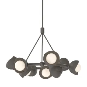 Brooklyn 9-Light Double Shade Ring Pendant 9-Light Dark Smoke Accent Opal Glass (GG) in Dark Smoke