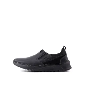 camel active Leather Slip On Shoes Men Black BURREN 852364-RS1-1