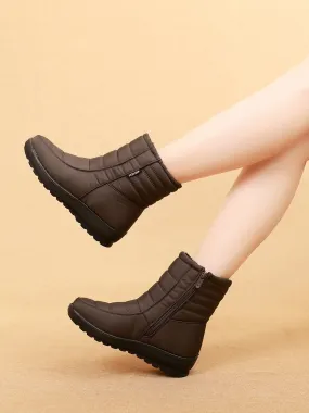 Comfortable Flat Snow Boots for Middle-Aged and Elderly Women – Cotton Shoes for Moms Over 50