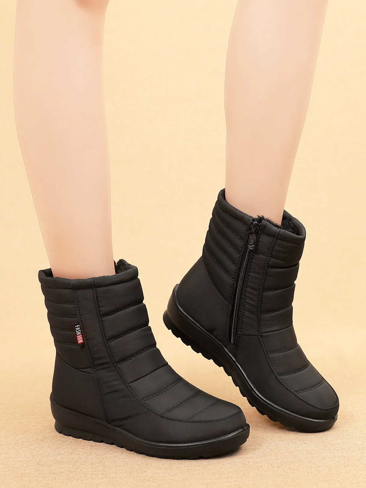 Comfortable Flat Snow Boots for Middle-Aged and Elderly Women – Cotton Shoes for Moms Over 50