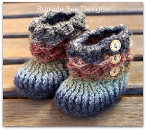 Crocodile Stitch Baby Booties That Stay On