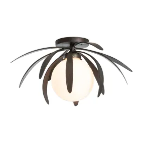 Dahlia Opal Glass Semi-Flush 1-Light Opal Glass (GG) in Dark Smoke