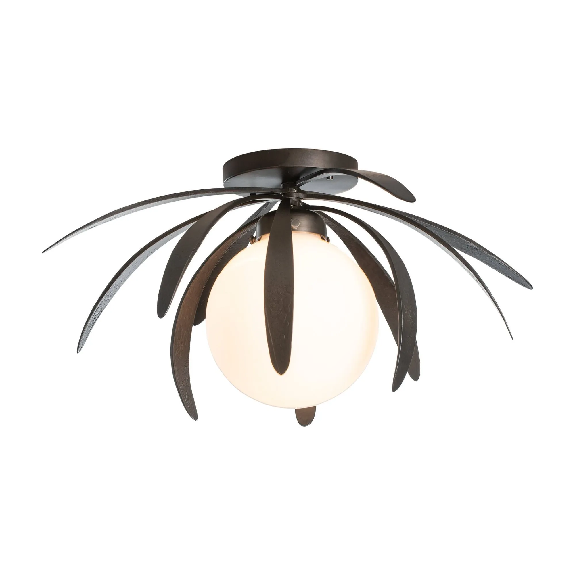 Dahlia Opal Glass Semi-Flush 1-Light Opal Glass (GG) in Dark Smoke