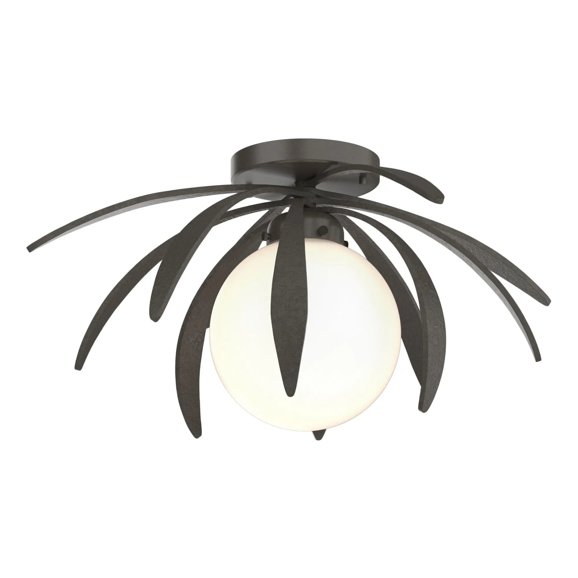 Dahlia Opal Glass Semi-Flush 1-Light Opal Glass (GG) in Dark Smoke