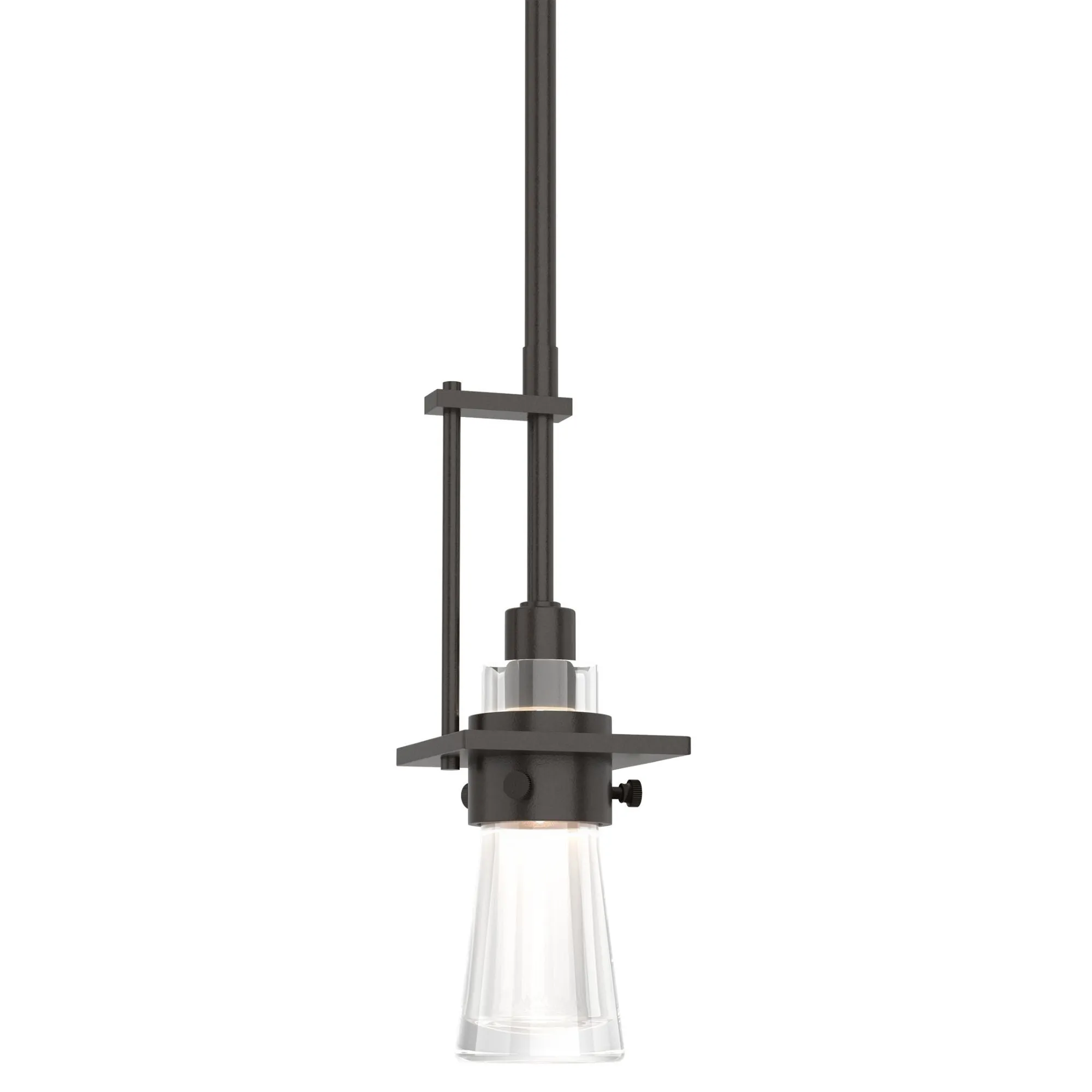 Erlenmeyer Small Mini Pendant 1-Light Clear Glass (ZM) in Oil Rubbed Bronze