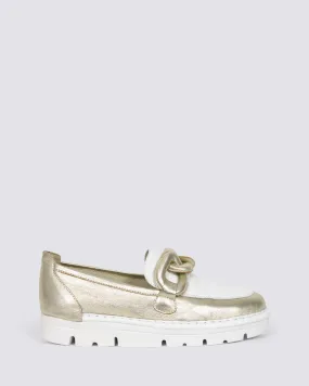 ERORA LOAFERS PALE GOLD/WHITE LEATHER