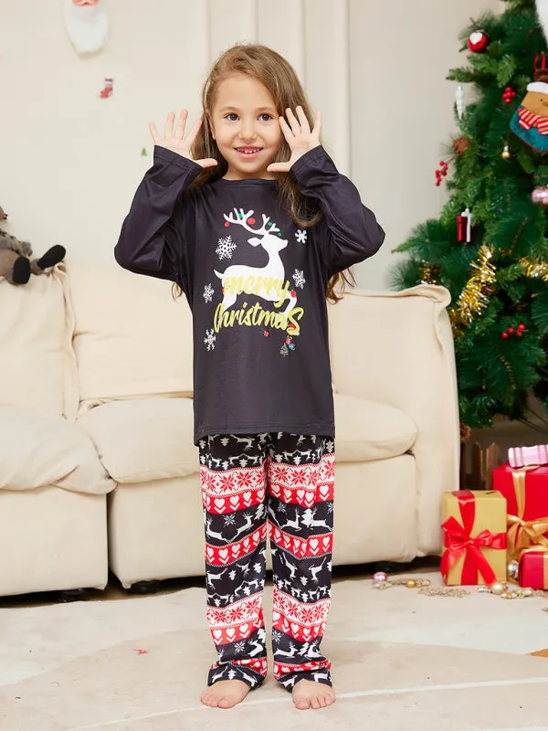 Family Matching Pajama Sets with Reindeer Elk for Thanksgiving & Christmas
