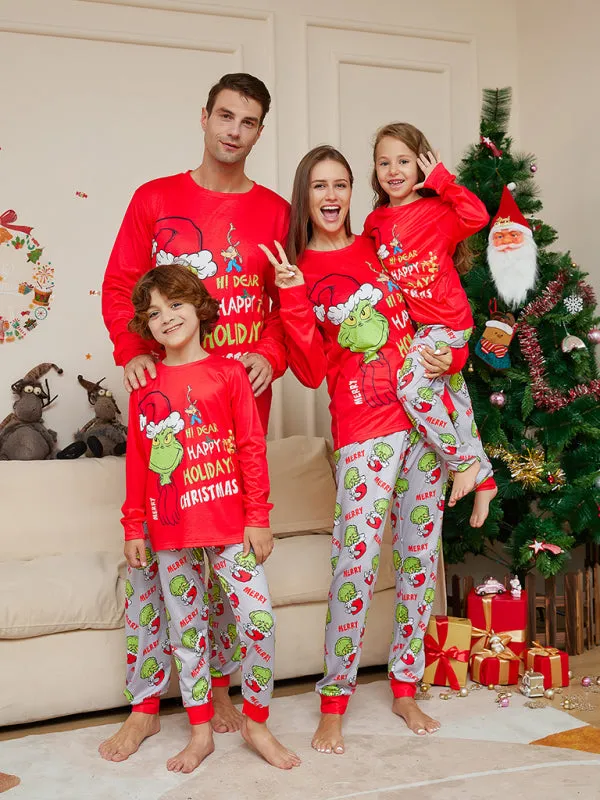 Festive & Fun: Matching 'Hi Deer Ugly Grinch' Pajama Sets for Thanksgiving