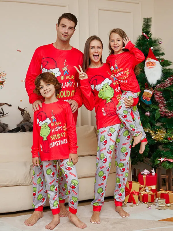 Festive & Fun: Matching 'Hi Deer Ugly Grinch' Pajama Sets for Thanksgiving