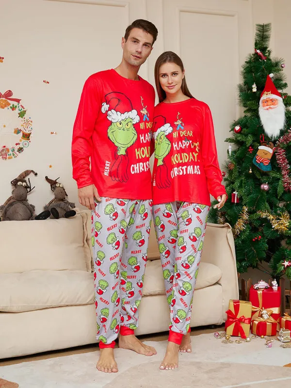 Festive & Fun: Matching 'Hi Deer Ugly Grinch' Pajama Sets for Thanksgiving