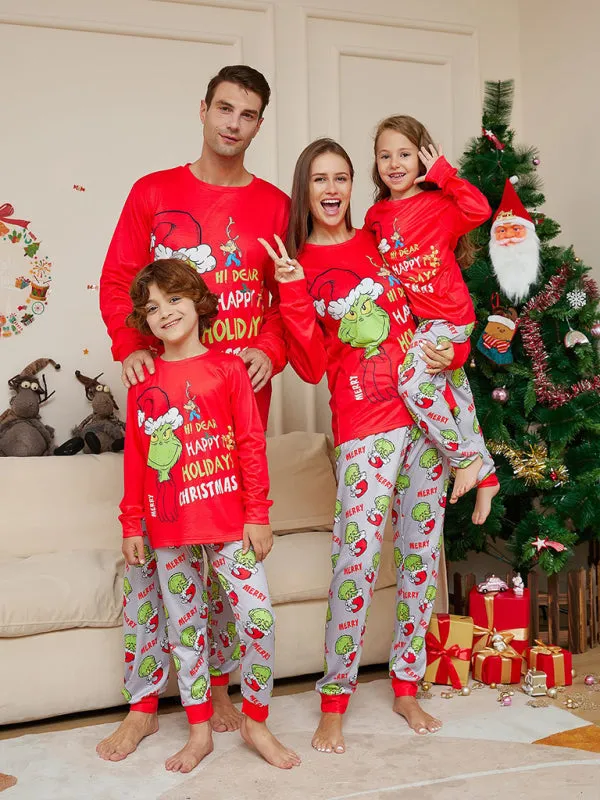Festive & Fun: Matching 'Hi Deer Ugly Grinch' Pajama Sets for Thanksgiving