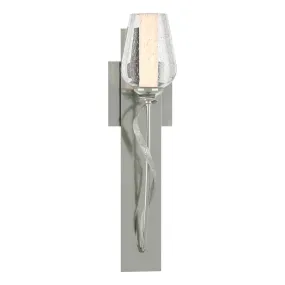 Flora Seeded Glass Sconce 1-Light Seeded Glass with Opal Diffuser (ZS) in Sterling