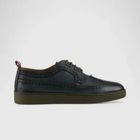 Formales Lace Up Leather Sneaker Olive 4346