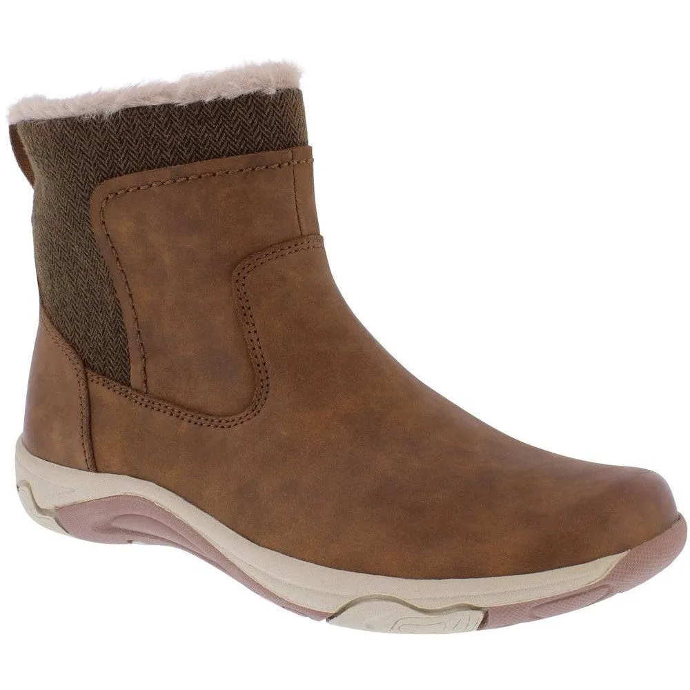 Free Spirit 41224 Charlie Ladies Monks Robe Brown Leather & Textile Water Resistant Side Zip Ankle Boots