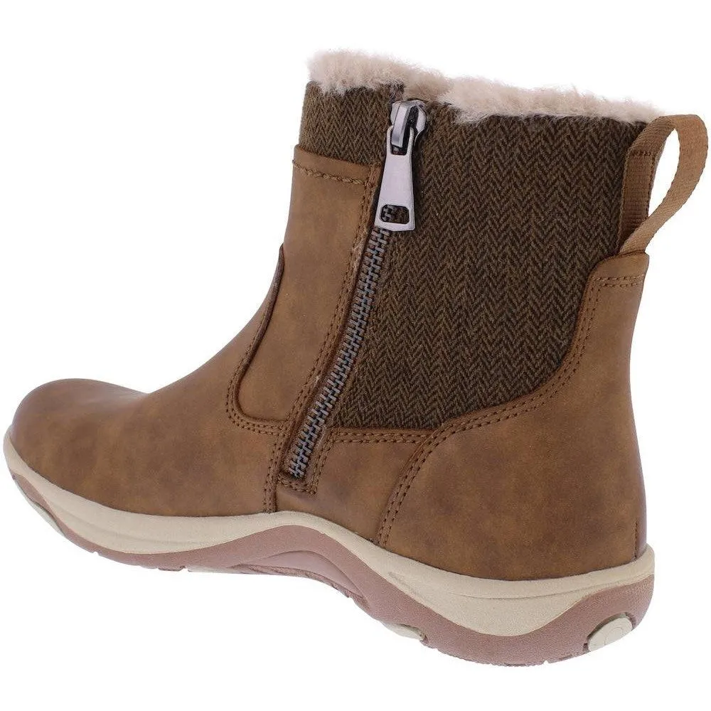Free Spirit 41224 Charlie Ladies Monks Robe Brown Leather & Textile Water Resistant Side Zip Ankle Boots