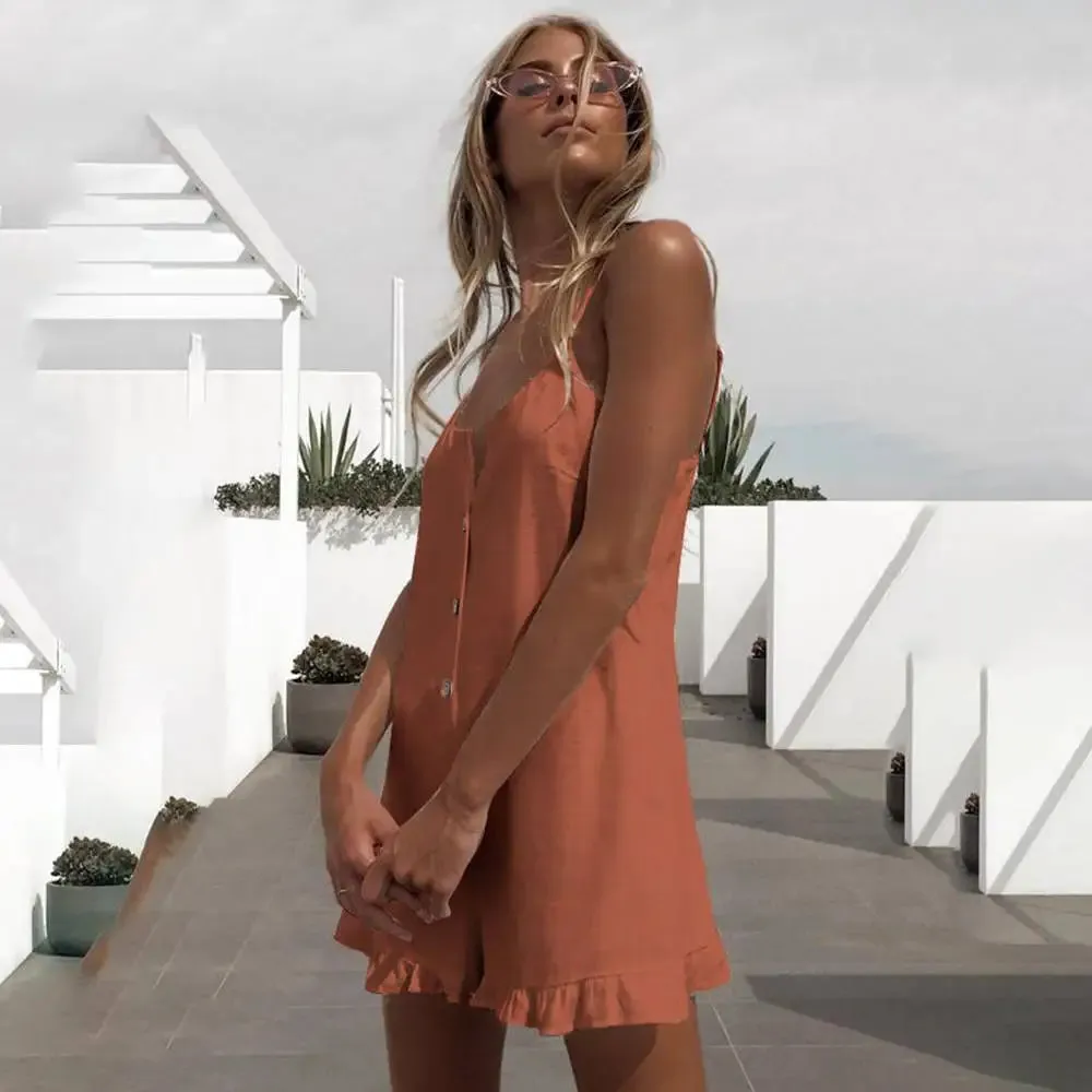 Frill Hem Cami Romper - Perfect for Casual Weekends
