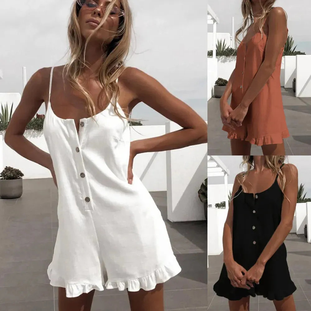 Frill Hem Cami Romper - Perfect for Casual Weekends