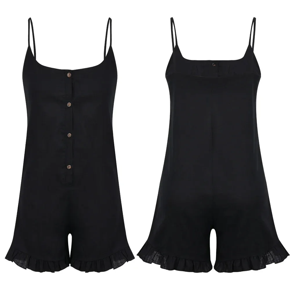 Frill Hem Cami Romper - Perfect for Casual Weekends